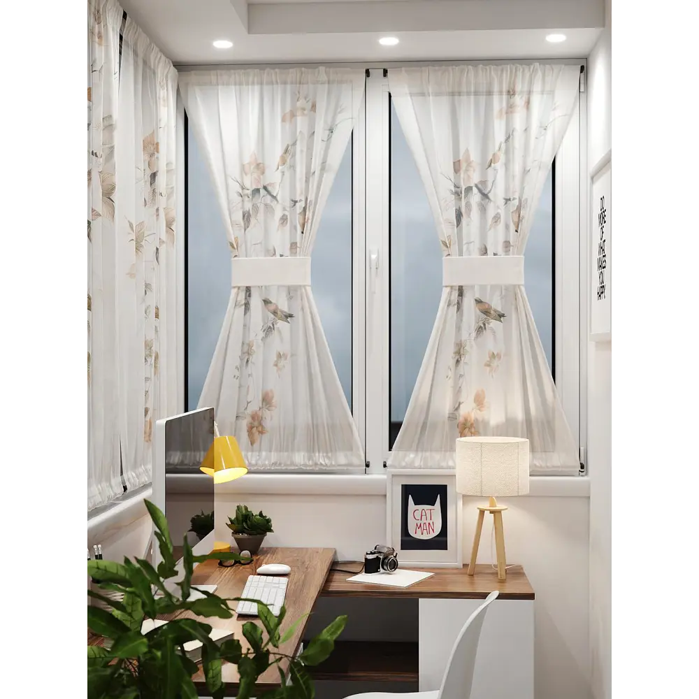 Фото 8 Тюль At home Базовая коллекция AT764031 на шторной ленте 140x100 см цвет бежевый Фото 8 Тюль At home Базовая коллекция AT764031 на шторной ленте 140x100 см цвет бежевый