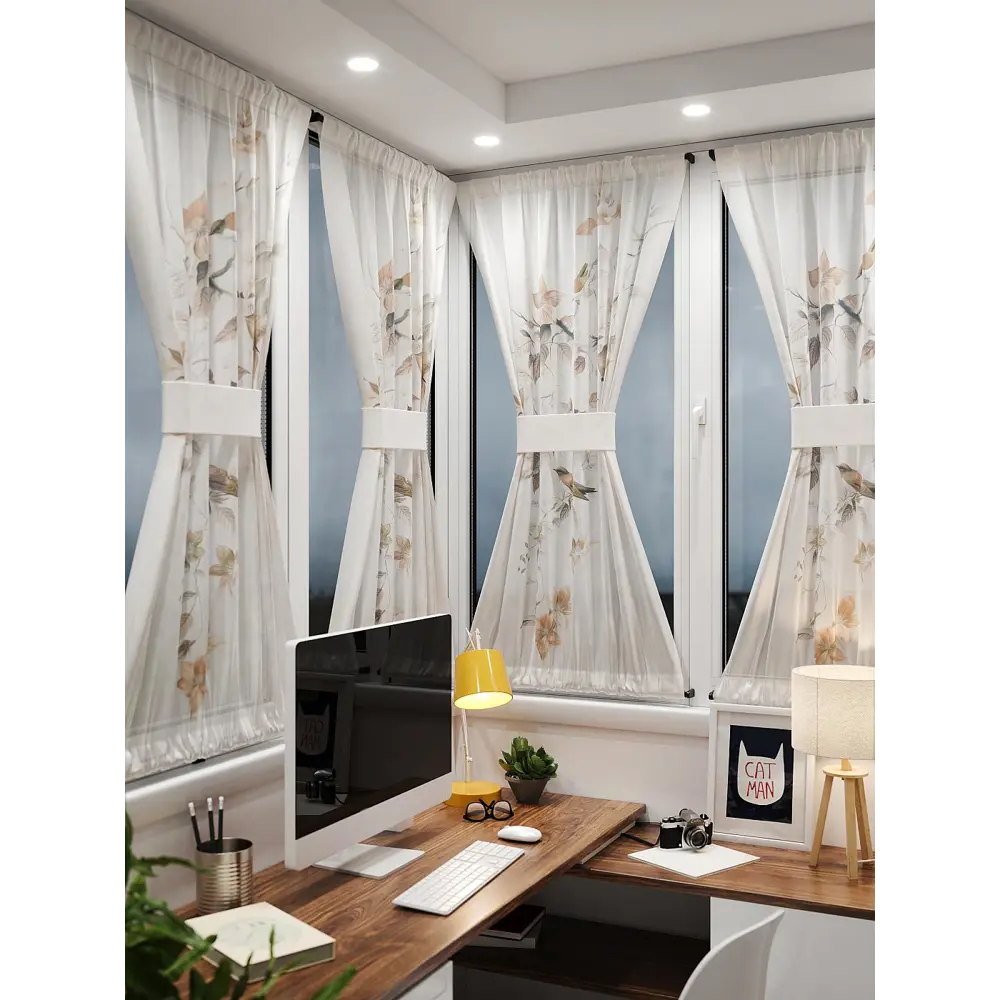 Фото 2 Тюль At home Базовая коллекция AT764031 на шторной ленте 140x100 см цвет бежевый Фото 2 Тюль At home Базовая коллекция AT764031 на шторной ленте 140x100 см цвет бежевый