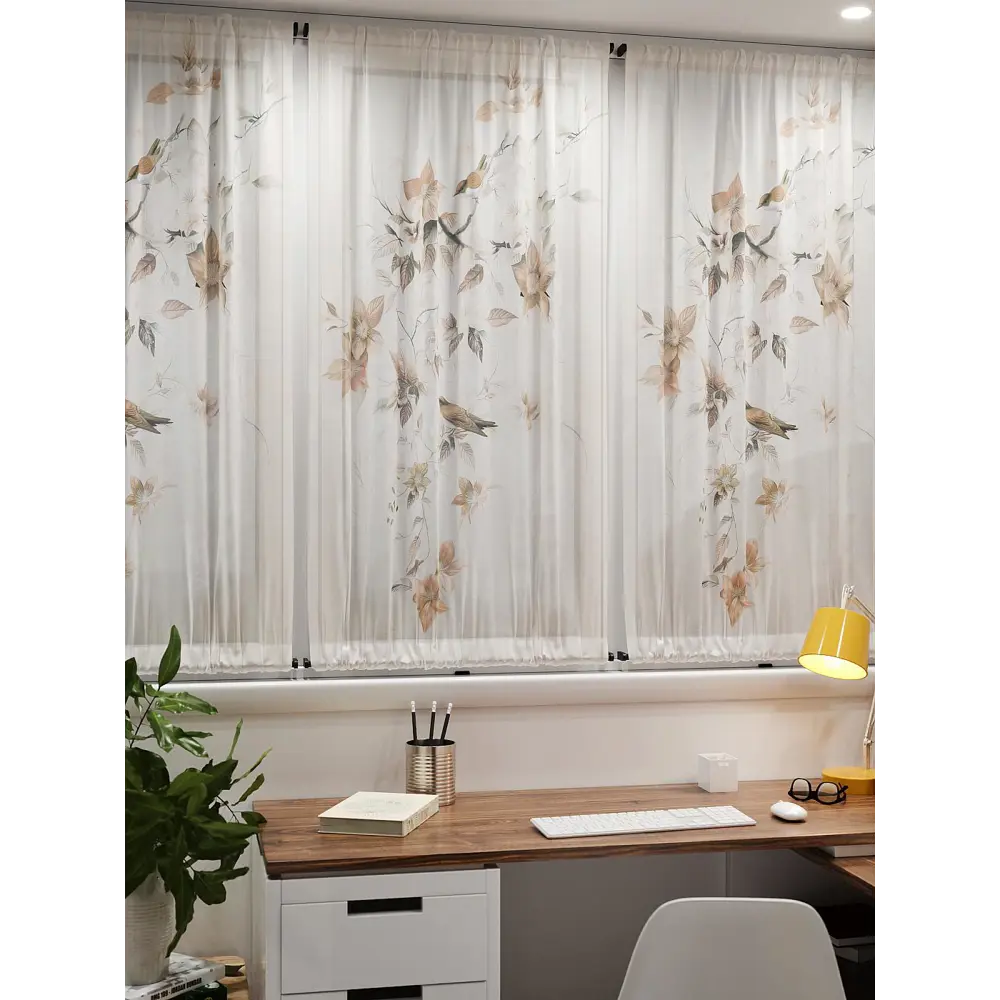 Фото 7 Тюль At home Базовая коллекция AT764031 на шторной ленте 140x100 см цвет бежевый Фото 7 Тюль At home Базовая коллекция AT764031 на шторной ленте 140x100 см цвет бежевый