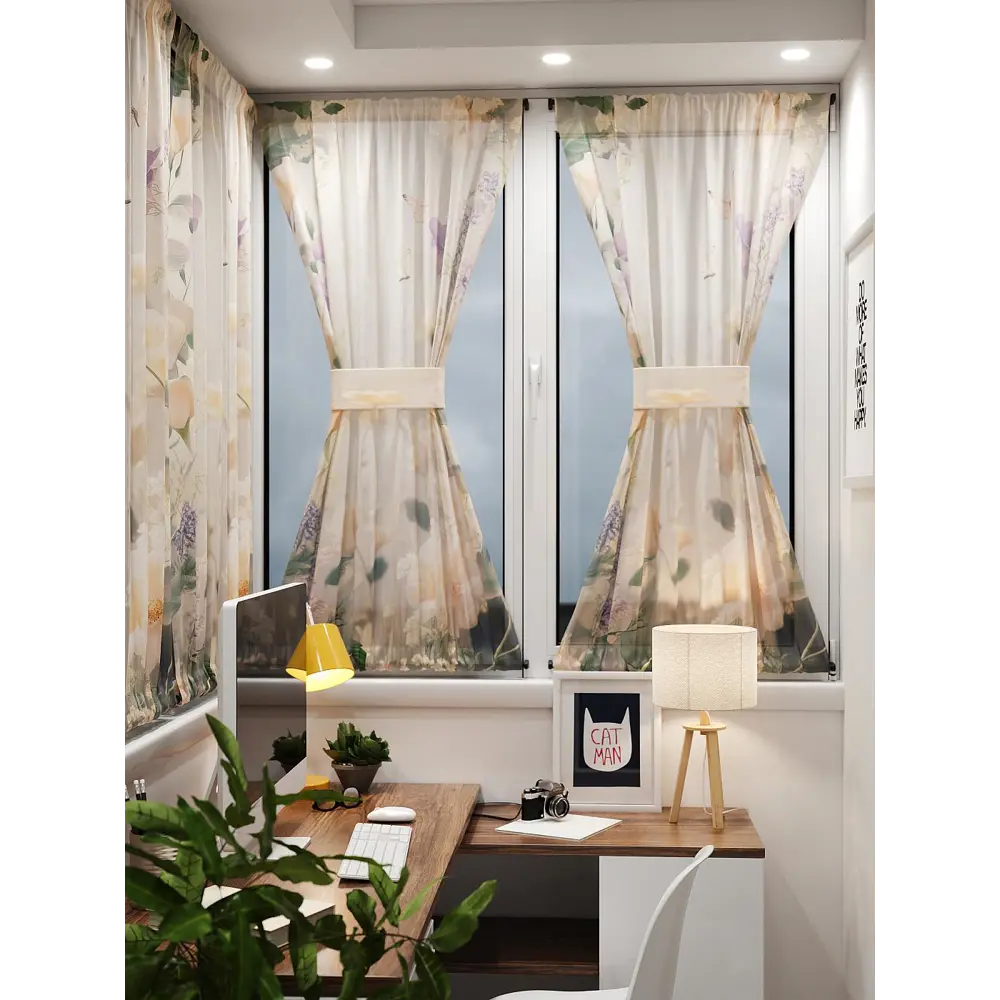 Фото 8 Тюль At home Базовая коллекция AT764032 на шторной ленте 140x100 см цвет бежевый Фото 8 Тюль At home Базовая коллекция AT764032 на шторной ленте 140x100 см цвет бежевый
