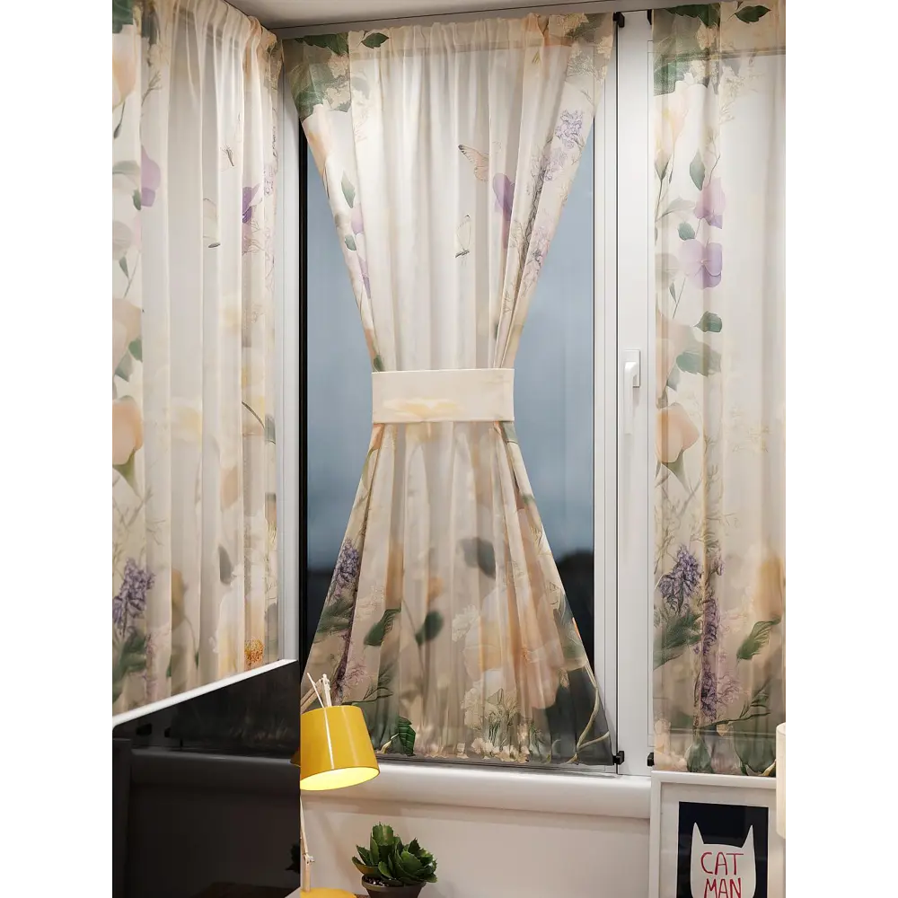 Фото 9 Тюль At home Базовая коллекция AT764032 на шторной ленте 140x100 см цвет бежевый Фото 9 Тюль At home Базовая коллекция AT764032 на шторной ленте 140x100 см цвет бежевый