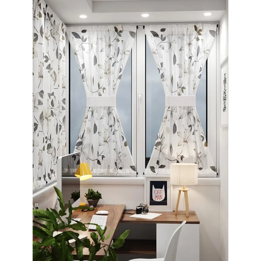 Фото 8 Тюль At home Базовая коллекция AT764035 на шторной ленте 140x100 см цвет белый Фото 8 Тюль At home Базовая коллекция AT764035 на шторной ленте 140x100 см цвет белый