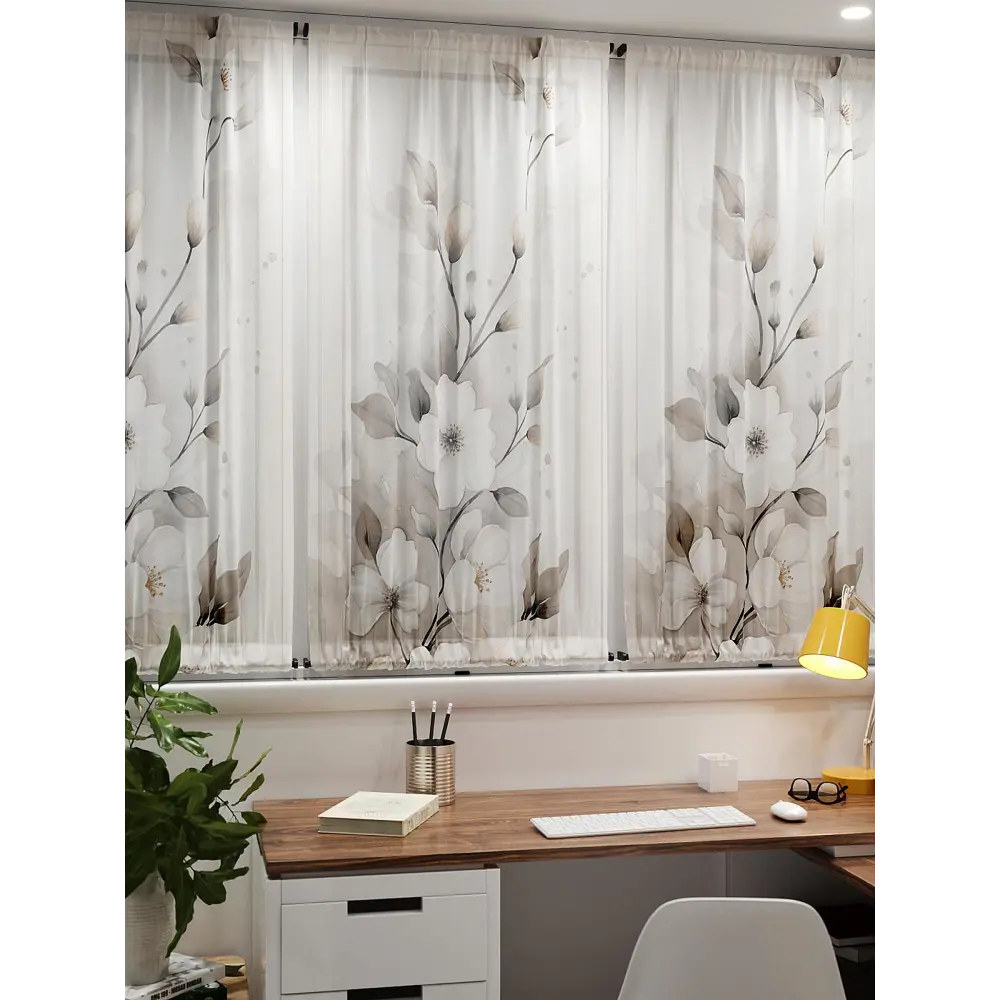 Фото 7 Тюль At home Базовая коллекция AT764037 на шторной ленте 140x100 см цвет бежевый Фото 7 Тюль At home Базовая коллекция AT764037 на шторной ленте 140x100 см цвет бежевый