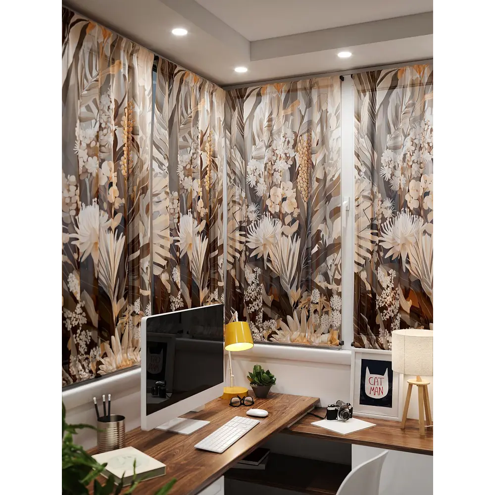 Фото 4 Тюль At home Базовая коллекция AT764041 на шторной ленте 140x100 см цвет бежевый Фото 4 Тюль At home Базовая коллекция AT764041 на шторной ленте 140x100 см цвет бежевый