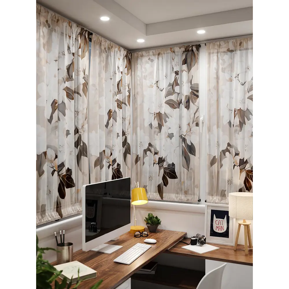 Фото 4 Тюль At home Базовая коллекция AT764042 на шторной ленте 140x100 см цвет бежевый Фото 4 Тюль At home Базовая коллекция AT764042 на шторной ленте 140x100 см цвет бежевый