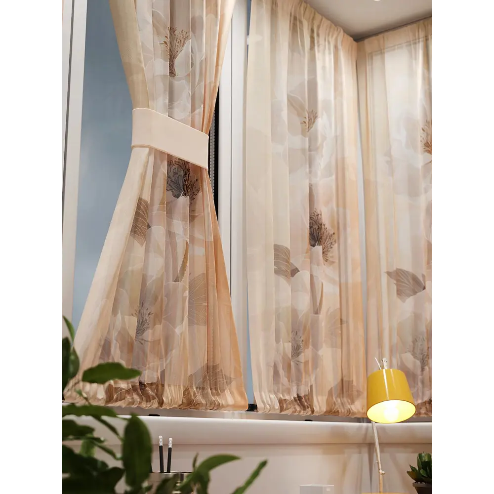 Фото 6 Тюль At home Базовая коллекция AT764045 на шторной ленте 140x100 см цвет бежевый Фото 6 Тюль At home Базовая коллекция AT764045 на шторной ленте 140x100 см цвет бежевый