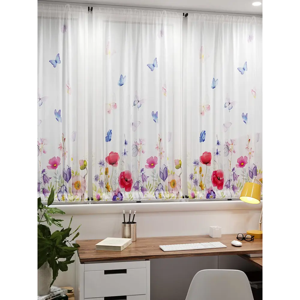 Фото 7 Тюль At home Базовая коллекция AT764059 на шторной ленте 140x100 см цвет белый Фото 7 Тюль At home Базовая коллекция AT764059 на шторной ленте 140x100 см цвет белый