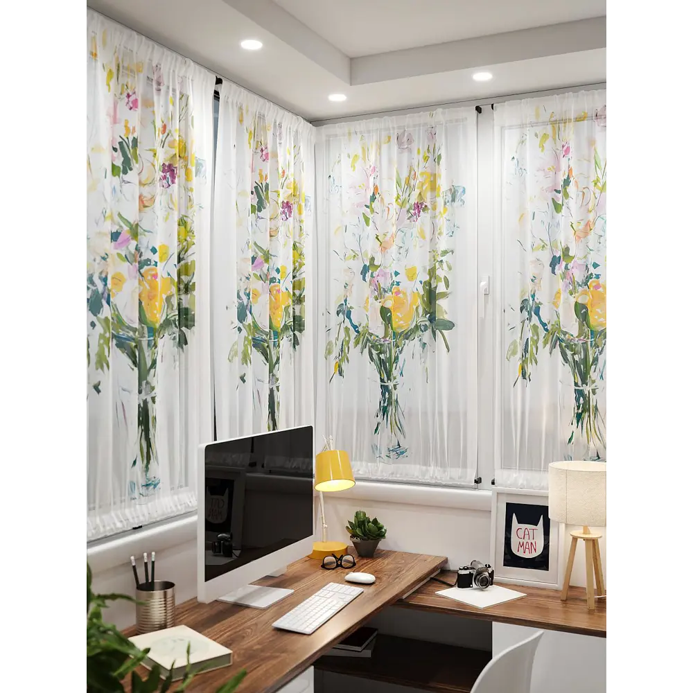 Фото 4 Тюль At home Базовая коллекция AT764061 на шторной ленте 140x100 см цвет белый Фото 4 Тюль At home Базовая коллекция AT764061 на шторной ленте 140x100 см цвет белый