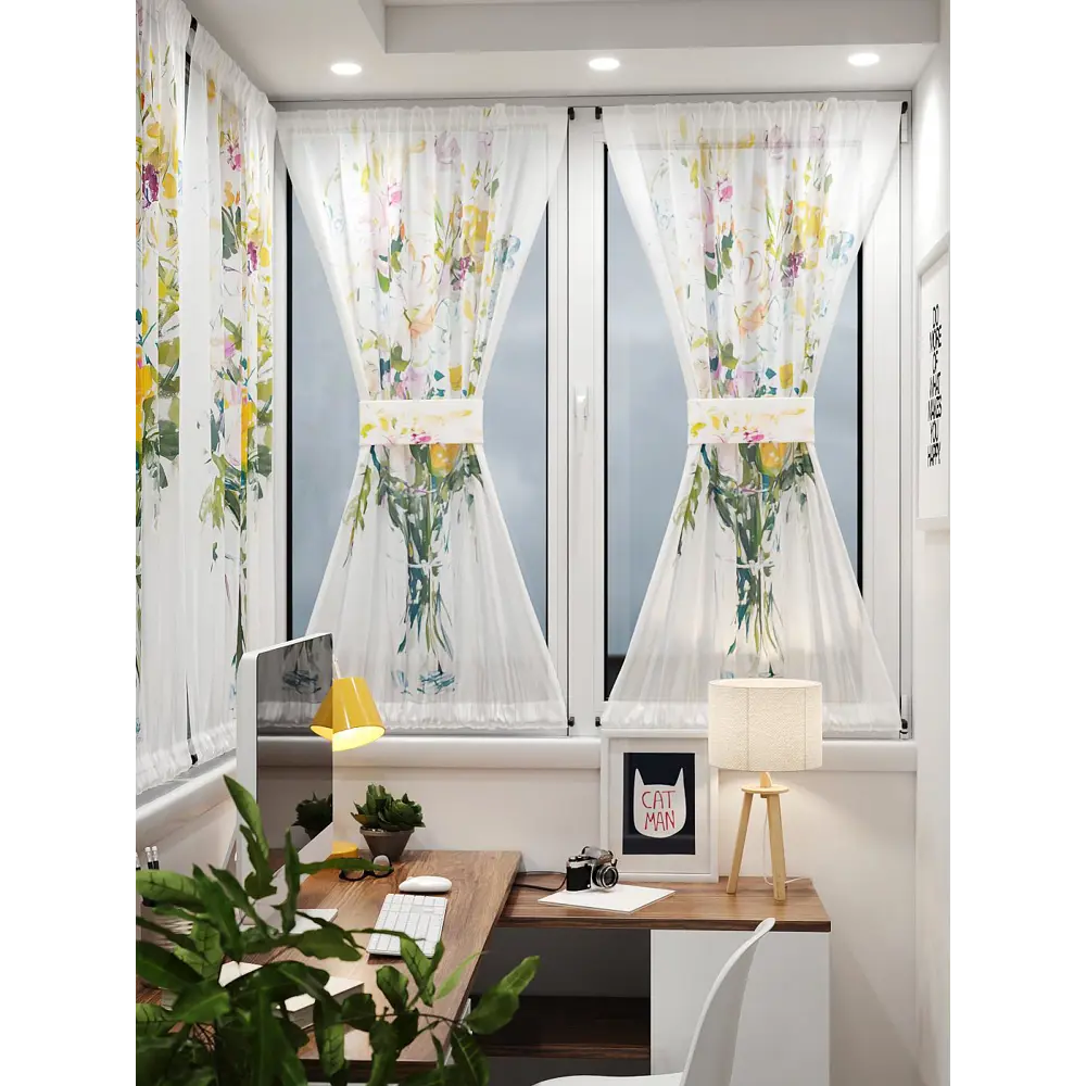 Фото 8 Тюль At home Базовая коллекция AT764061 на шторной ленте 140x100 см цвет белый Фото 8 Тюль At home Базовая коллекция AT764061 на шторной ленте 140x100 см цвет белый