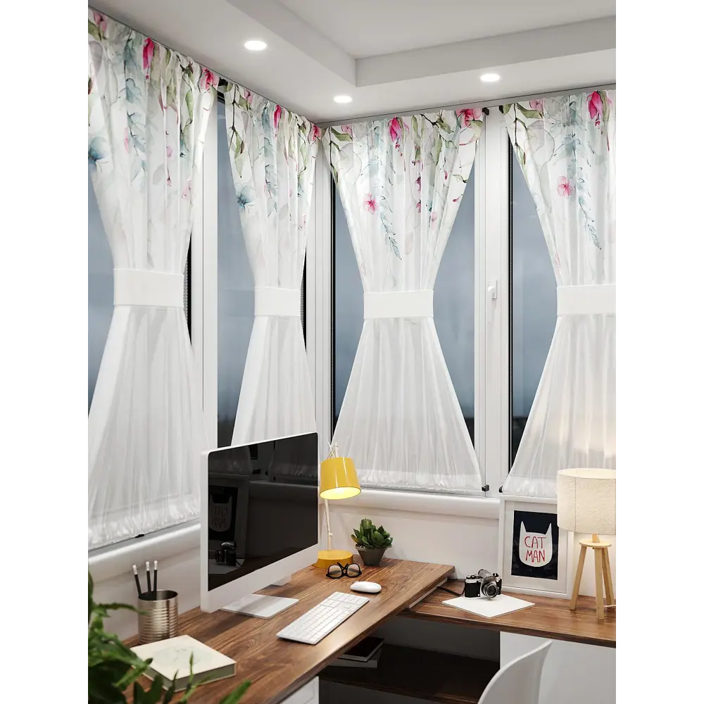Фото 2 Тюль At home Базовая коллекция AT764207 на шторной ленте 140x100 см цвет белый Фото 2 Тюль At home Базовая коллекция AT764207 на шторной ленте 140x100 см цвет белый