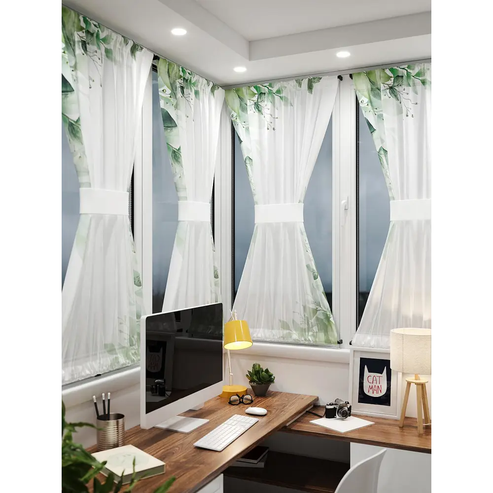 Фото 2 Тюль At home Базовая коллекция AT764205 на шторной ленте 140x100 см цвет белый Фото 2 Тюль At home Базовая коллекция AT764205 на шторной ленте 140x100 см цвет белый