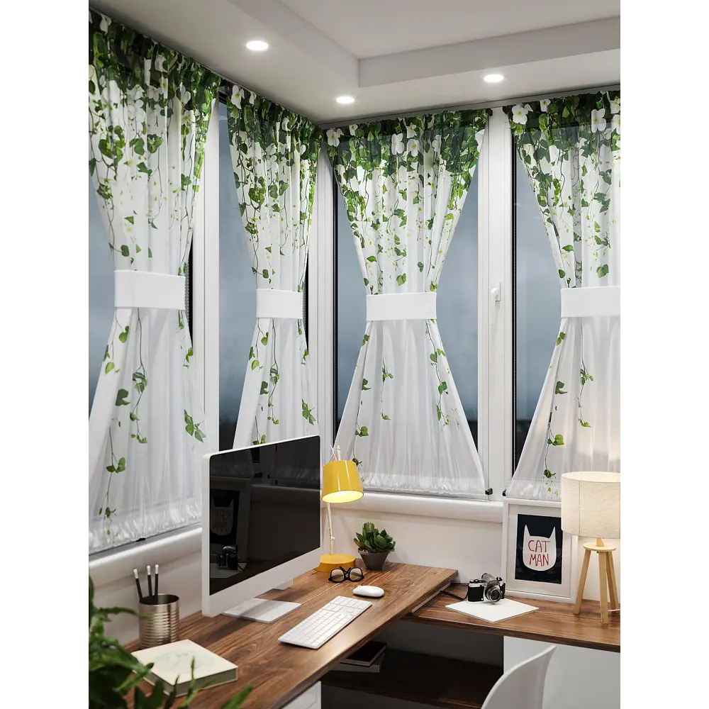 Фото 2 Тюль At home Базовая коллекция AT764182 на шторной ленте 140x100 см цвет белый Фото 2 Тюль At home Базовая коллекция AT764182 на шторной ленте 140x100 см цвет белый