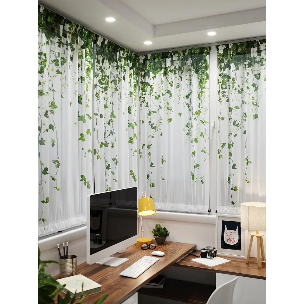 Фото 4 Тюль At home Базовая коллекция AT764182 на шторной ленте 140x100 см цвет белый Фото 4 Тюль At home Базовая коллекция AT764182 на шторной ленте 140x100 см цвет белый