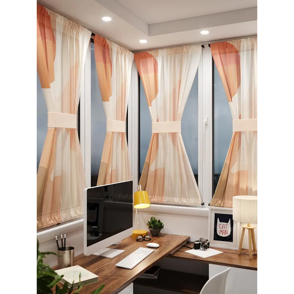 Фото 2 Тюль At home Базовая коллекция AT764173 на шторной ленте 140x100 см цвет бежевый Фото 2 Тюль At home Базовая коллекция AT764173 на шторной ленте 140x100 см цвет бежевый