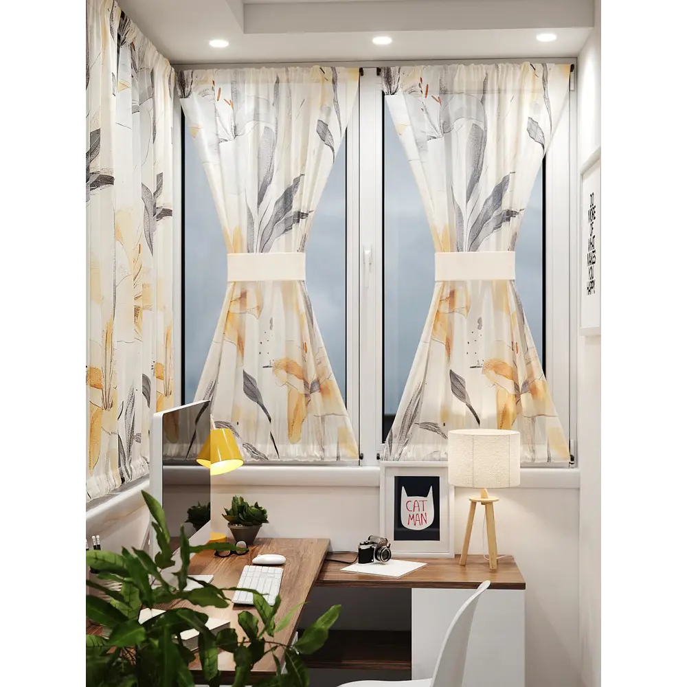 Фото 8 Тюль At home Базовая коллекция AT764149 на шторной ленте 140x100 см цвет бежевый Фото 8 Тюль At home Базовая коллекция AT764149 на шторной ленте 140x100 см цвет бежевый
