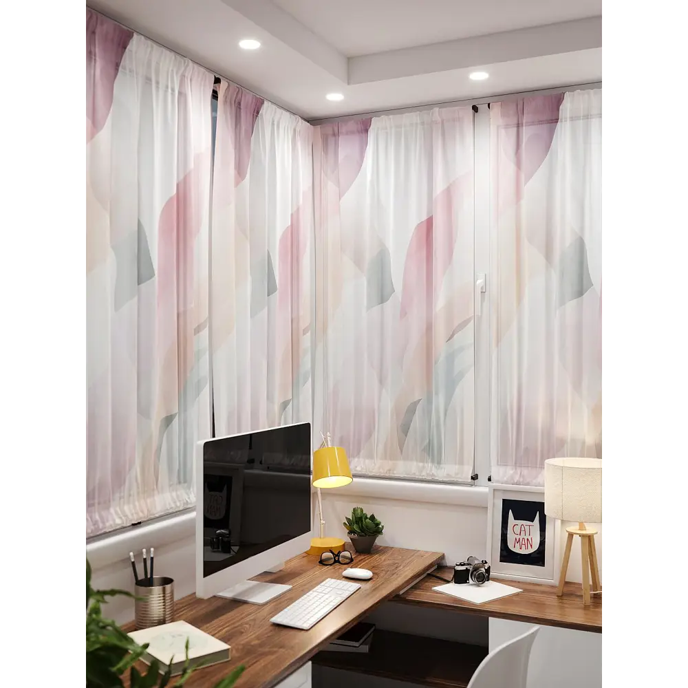 Фото 4 Тюль At home Базовая коллекция AT764142 на шторной ленте 140x100 см цвет розовый Фото 4 Тюль At home Базовая коллекция AT764142 на шторной ленте 140x100 см цвет розовый
