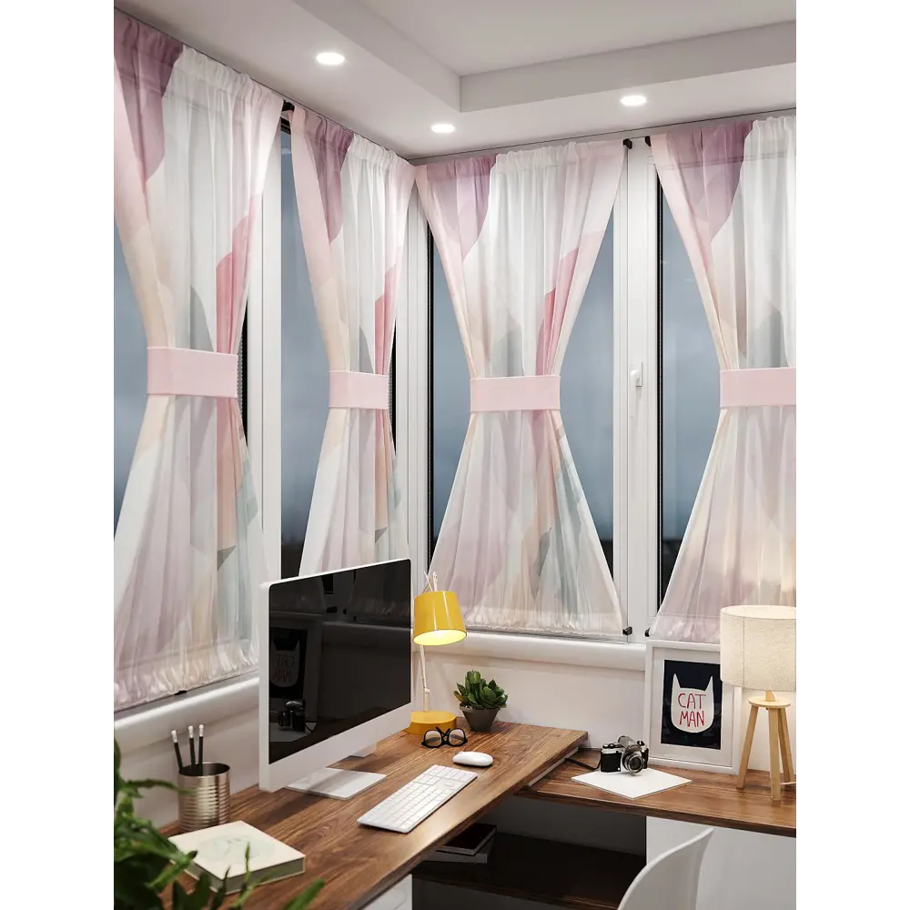 Фото 2 Тюль At home Базовая коллекция AT764142 на шторной ленте 140x100 см цвет розовый Фото 2 Тюль At home Базовая коллекция AT764142 на шторной ленте 140x100 см цвет розовый