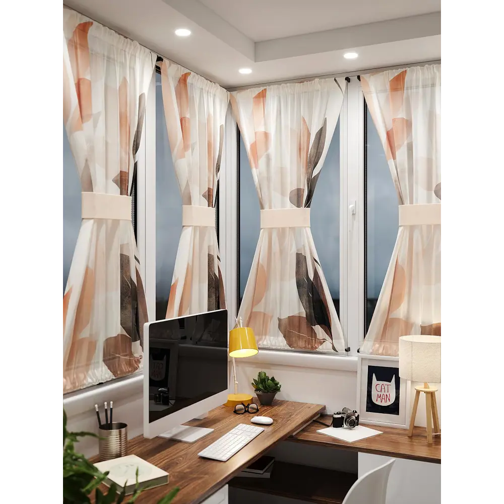 Фото 2 Тюль At home Базовая коллекция AT764139 на шторной ленте 140x100 см цвет бежевый Фото 2 Тюль At home Базовая коллекция AT764139 на шторной ленте 140x100 см цвет бежевый