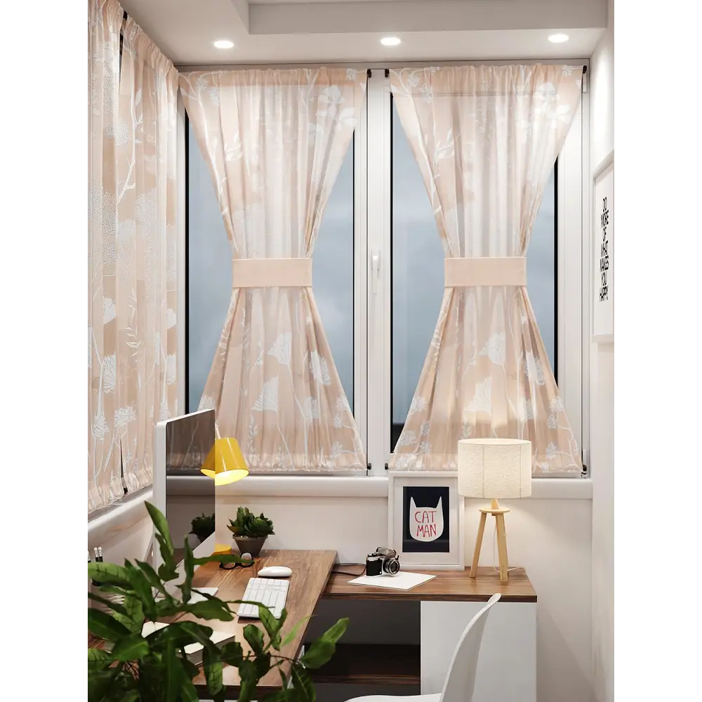 Фото 8 Тюль At home Базовая коллекция AT764136 на шторной ленте 140x100 см цвет бежевый Фото 8 Тюль At home Базовая коллекция AT764136 на шторной ленте 140x100 см цвет бежевый