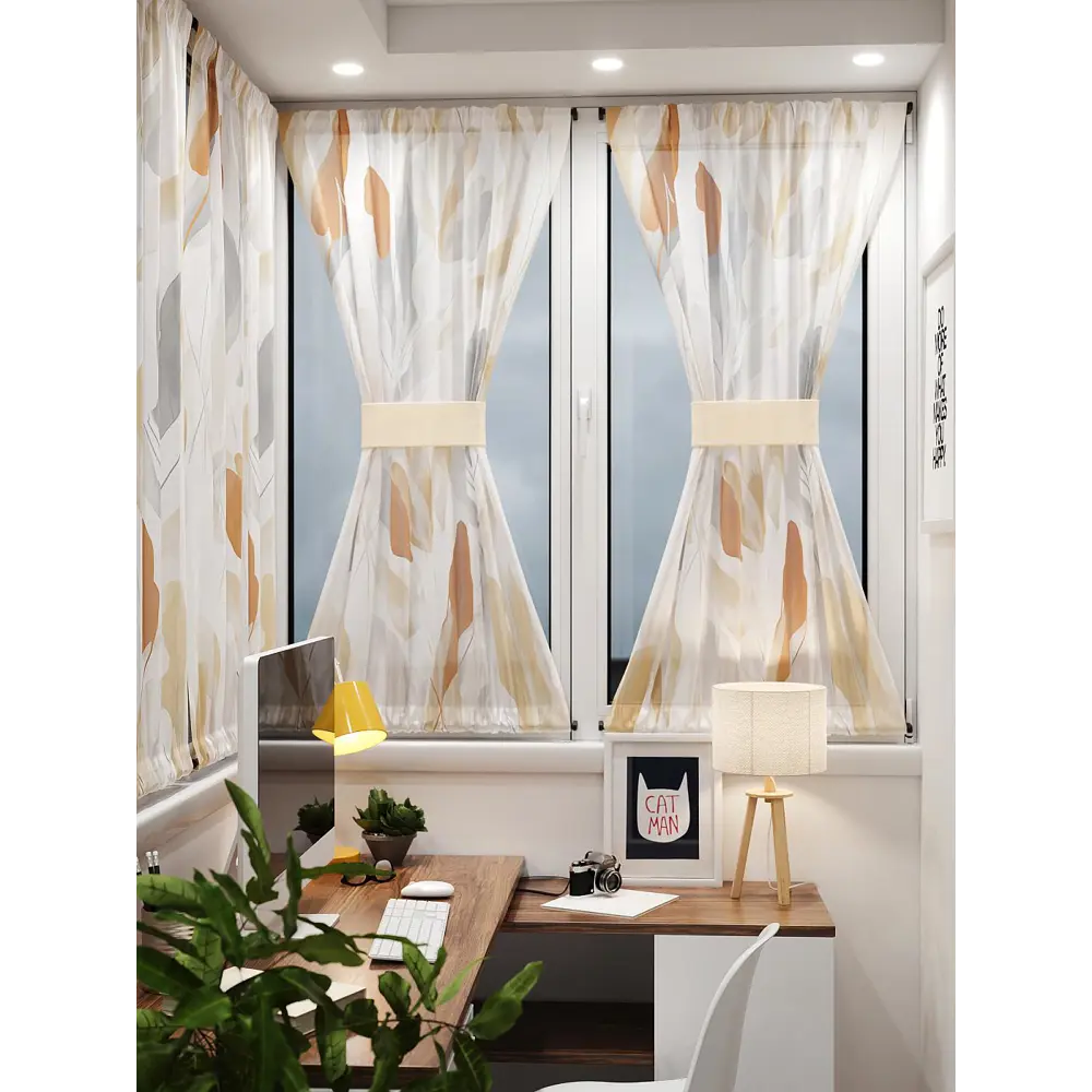 Фото 8 Тюль At home Базовая коллекция AT764135 на шторной ленте 140x100 см цвет желтый Фото 8 Тюль At home Базовая коллекция AT764135 на шторной ленте 140x100 см цвет желтый