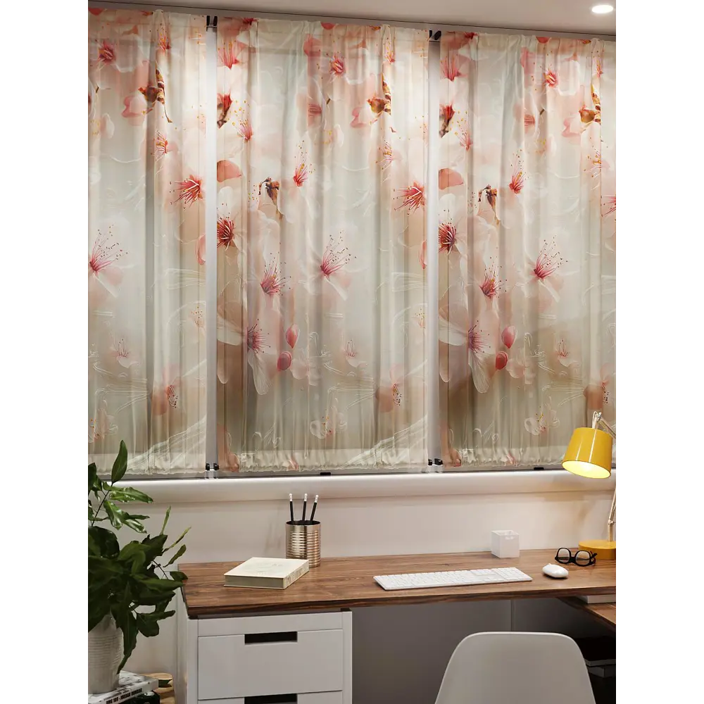 Фото 7 Тюль At home Базовая коллекция AT764134 на шторной ленте 140x100 см цвет бежевый Фото 7 Тюль At home Базовая коллекция AT764134 на шторной ленте 140x100 см цвет бежевый