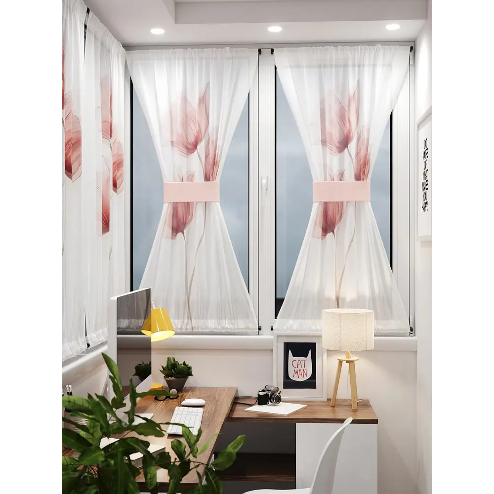 Фото 8 Тюль At home Базовая коллекция AT764133 на шторной ленте 140x100 см цвет белый Фото 8 Тюль At home Базовая коллекция AT764133 на шторной ленте 140x100 см цвет белый