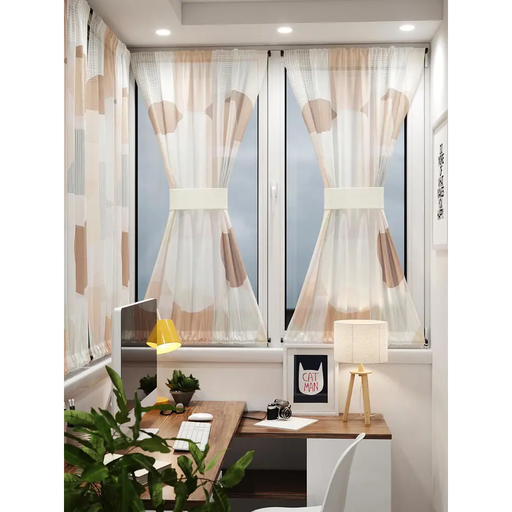 Фото 8 Тюль At home Базовая коллекция AT764132 на шторной ленте 140x100 см цвет бежевый Фото 8 Тюль At home Базовая коллекция AT764132 на шторной ленте 140x100 см цвет бежевый