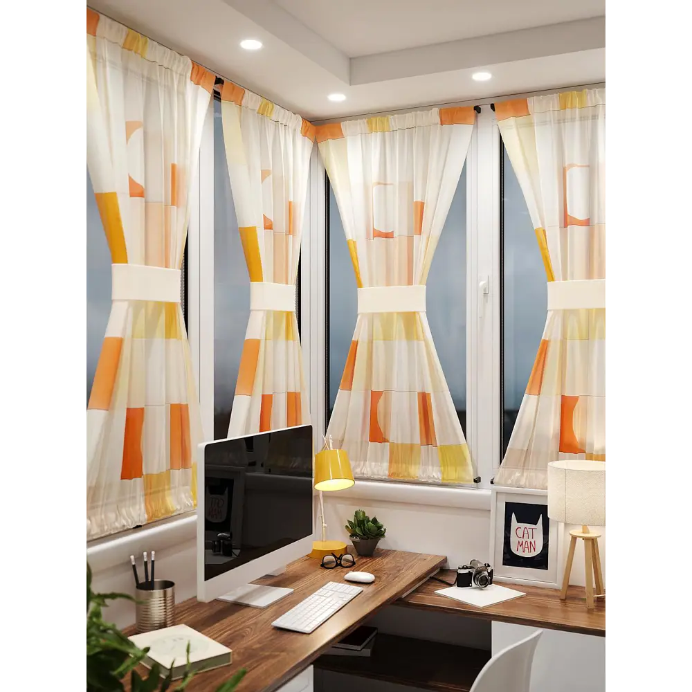 Фото 2 Тюль At home Базовая коллекция AT764131 на шторной ленте 140x100 см цвет бежевый Фото 2 Тюль At home Базовая коллекция AT764131 на шторной ленте 140x100 см цвет бежевый