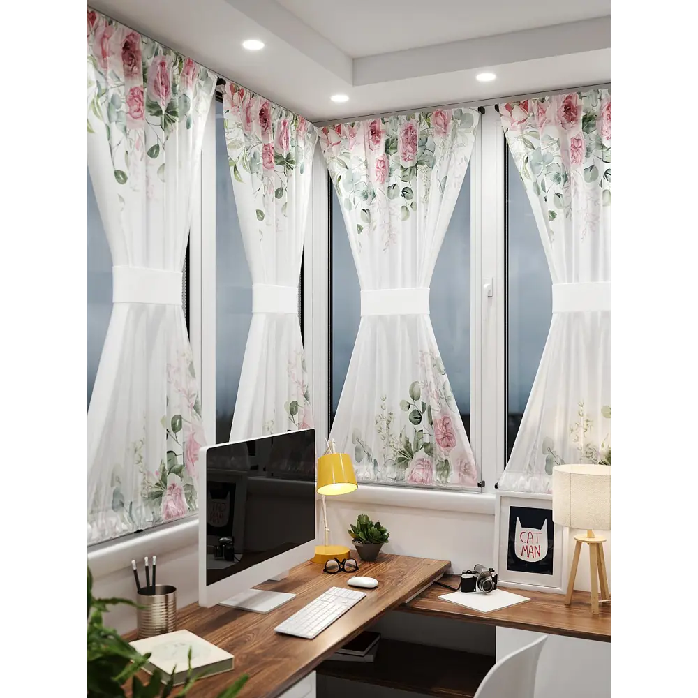 Фото 2 Тюль At home Базовая коллекция AT764115 на шторной ленте 140x100 см цвет белый Фото 2 Тюль At home Базовая коллекция AT764115 на шторной ленте 140x100 см цвет белый