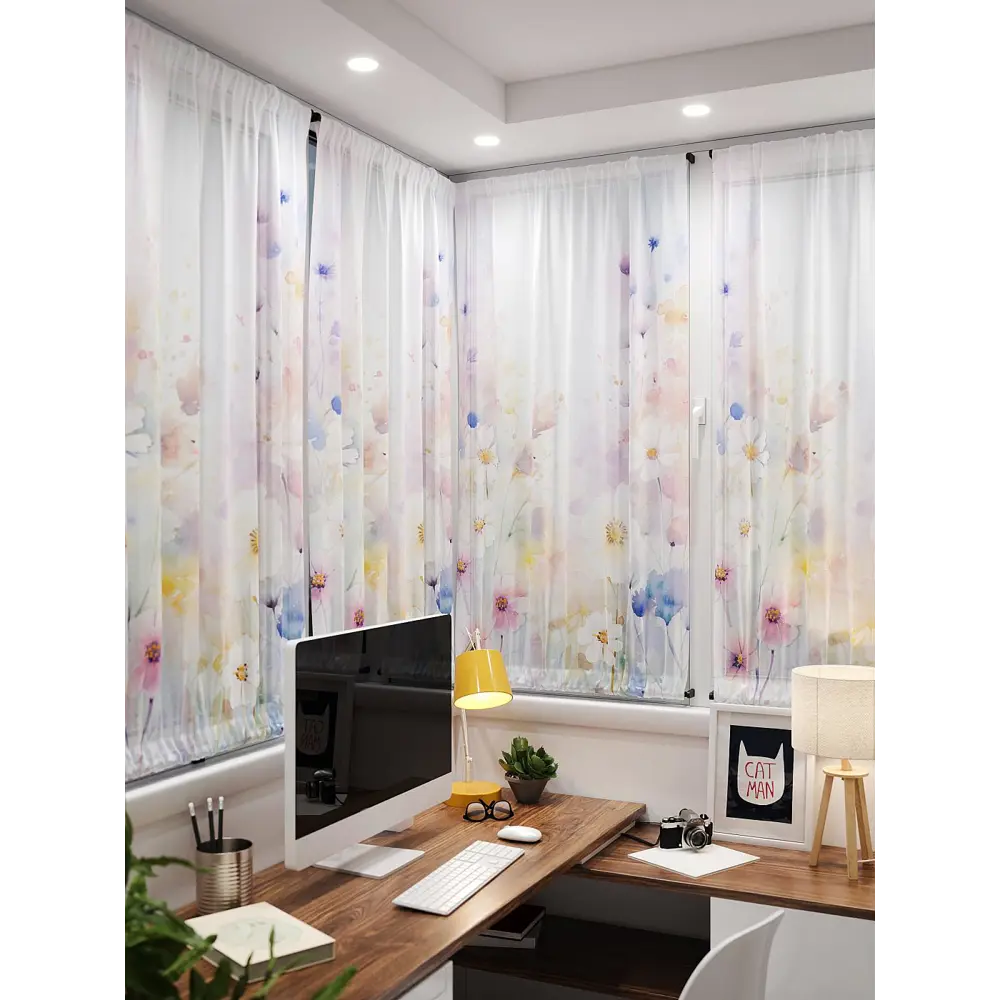 Фото 4 Тюль At home Базовая коллекция AT764111 на шторной ленте 140x100 см цвет белый Фото 4 Тюль At home Базовая коллекция AT764111 на шторной ленте 140x100 см цвет белый