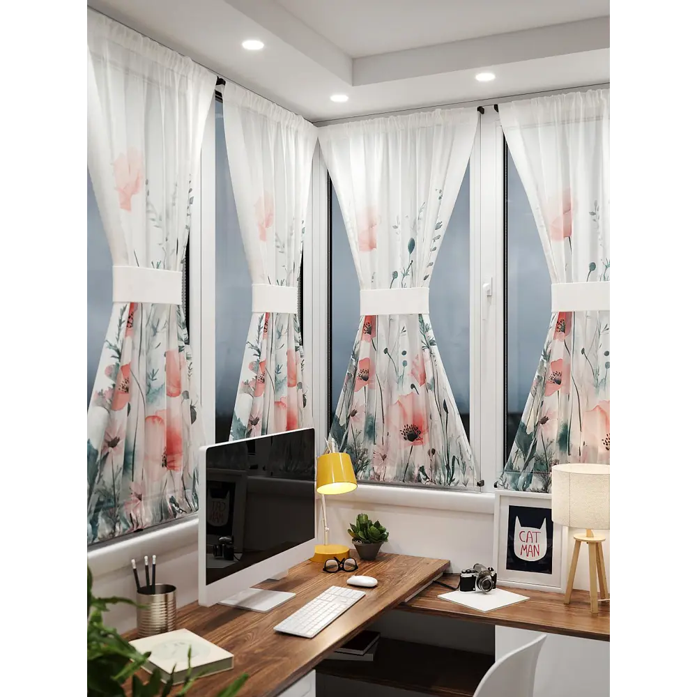 Фото 2 Тюль At home Базовая коллекция AT764129 на шторной ленте 140x100 см цвет белый Фото 2 Тюль At home Базовая коллекция AT764129 на шторной ленте 140x100 см цвет белый