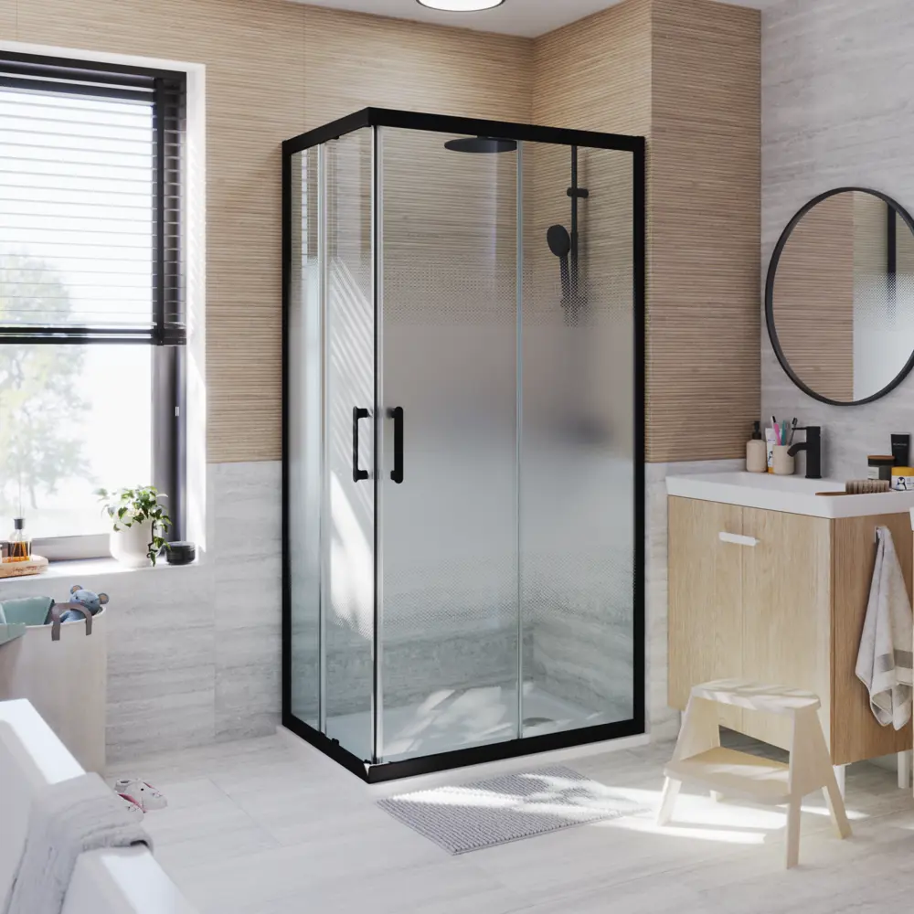 Фото 16 Комплект профилей и фурнитуры для душевой ширмы Sensea Easy 100x70 см цвет черный Фото 16 Комплект профилей и фурнитуры для душевой ширмы Sensea Easy 100x70 см цвет черный