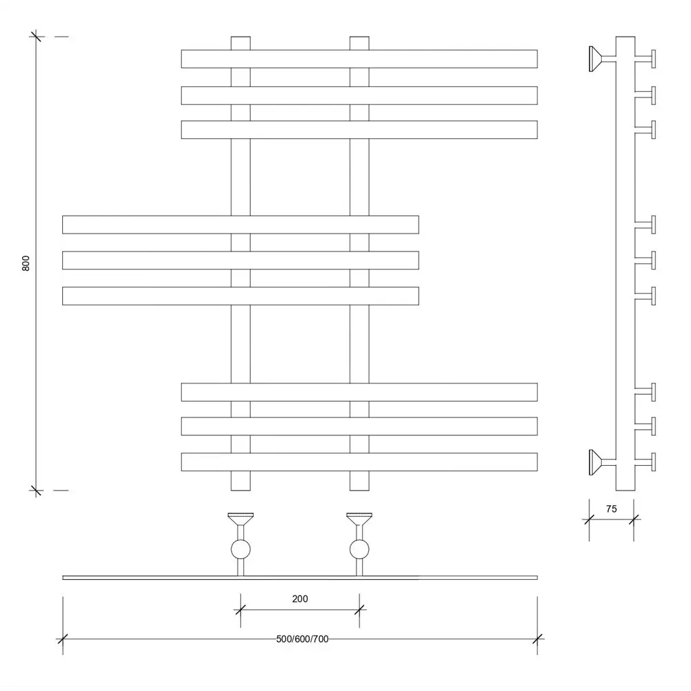 Фото 4 Полотенцесушитель водяной лесенка Secado Понтида 6 800x500 мм универсальная подводка нержавеющая сталь цвет белый матовый Фото 4 Полотенцесушитель водяной лесенка Secado Понтида 6 800x500 мм универсальная подводка нержавеющая сталь цвет белый матовый