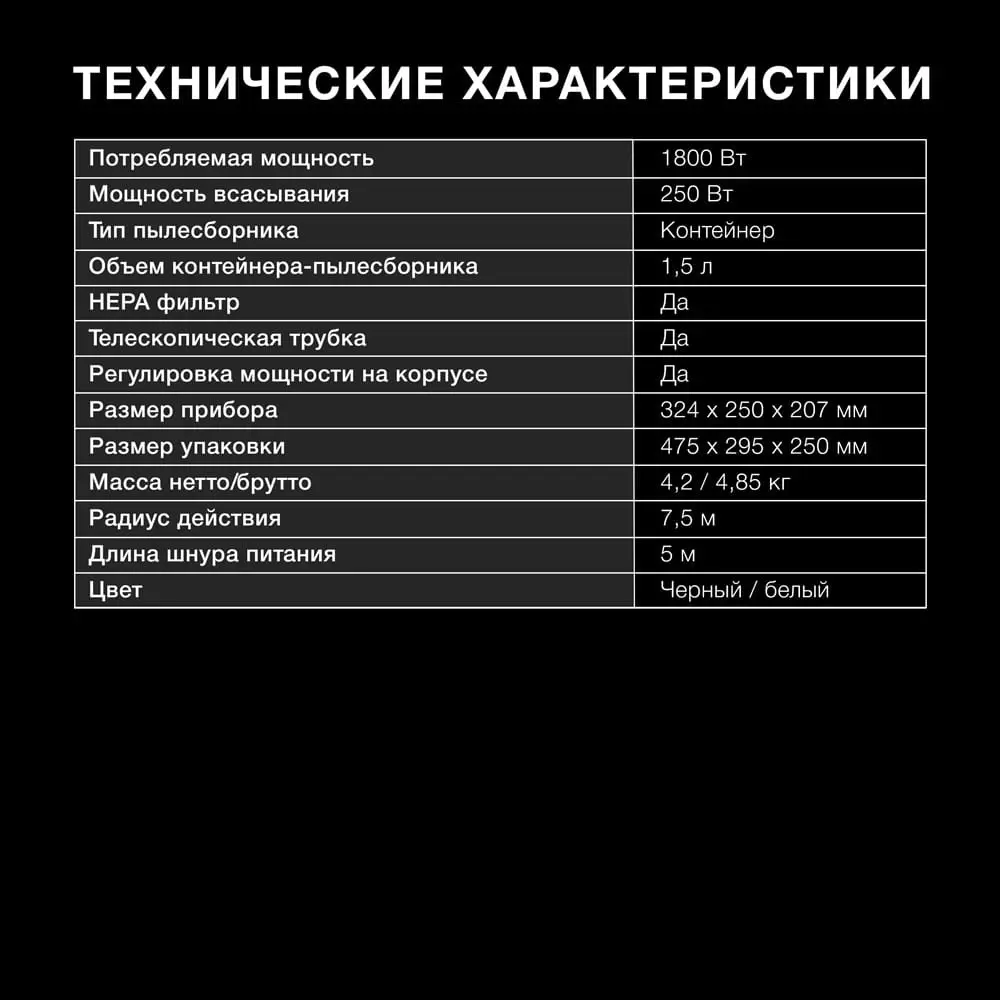 Фото 5 Пылесос с пылесборником Hyundai Hyv-c1995 1800 Вт цвет белый Фото 5 Пылесос с пылесборником Hyundai Hyv-c1995 1800 Вт цвет белый