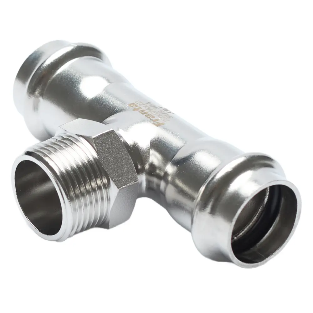 Фото Тройник комбинированный Franta 15x3/4"x15 мм НР-ВПр нержавеющая сталь aisi 304 V23153400G Фото Тройник комбинированный Franta 15x3/4"x15 мм НР-ВПр нержавеющая сталь aisi 304 V23153400G