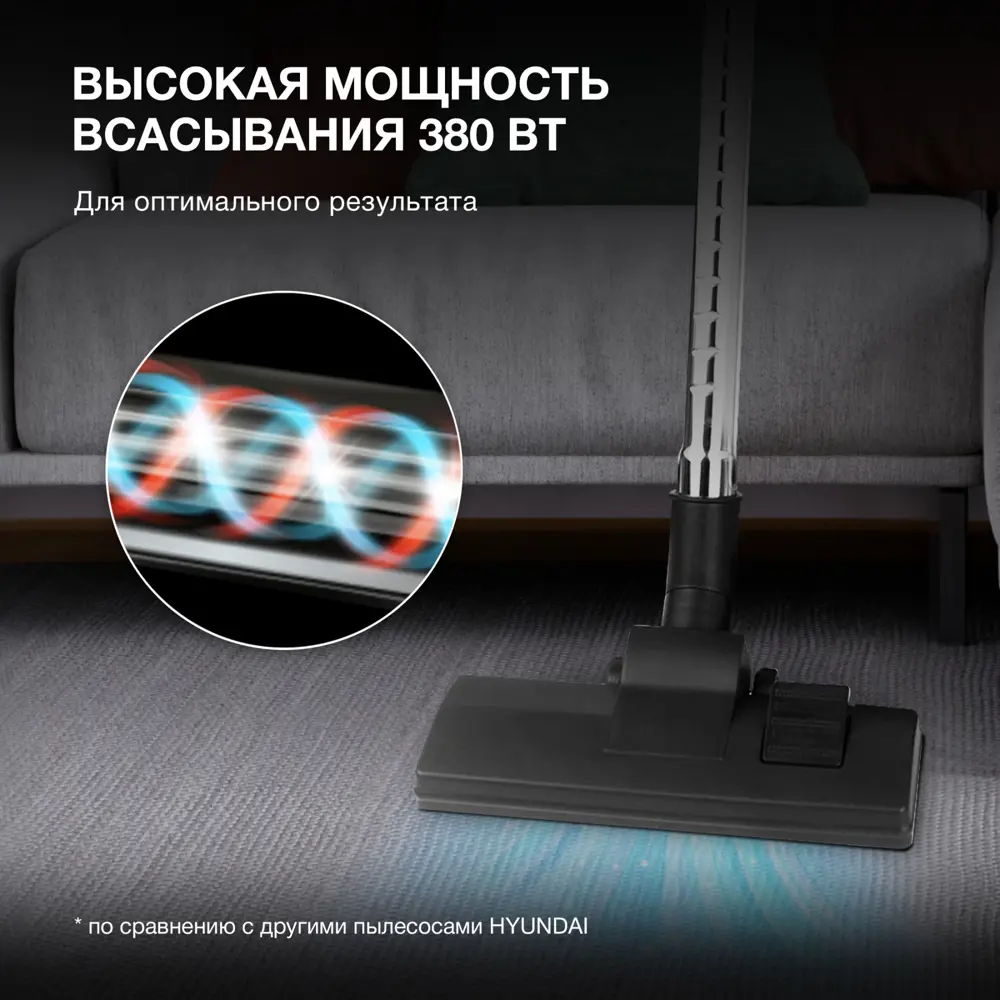Фото 2 Пылесос с контейнером Hyundai Hyv-c3377 2400 Вт цвет белый Фото 2 Пылесос с контейнером Hyundai Hyv-c3377 2400 Вт цвет белый