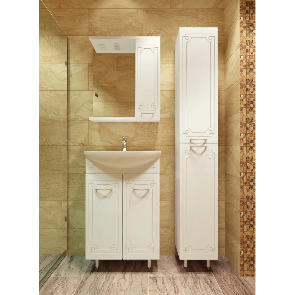 Фото 2 Тумба под раковину напольная Олимпия 00304 28см цвет белый