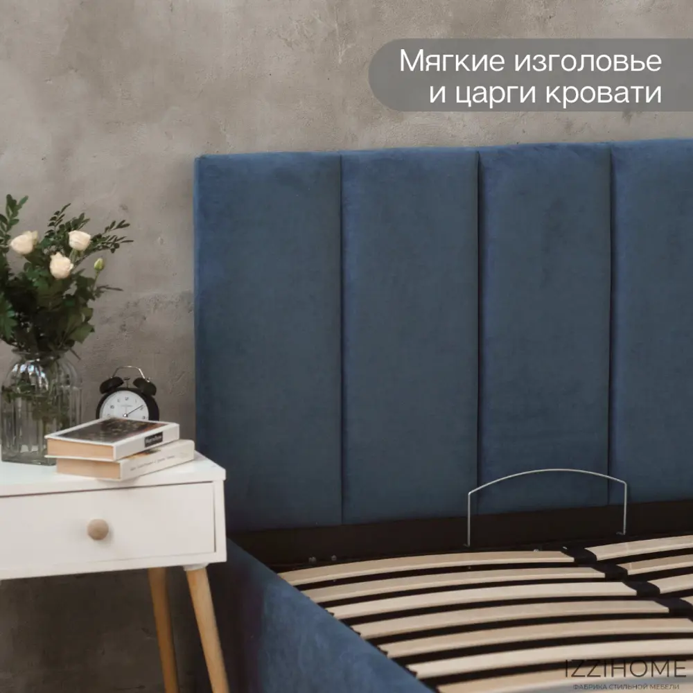Фото 5 Кровать Izzihome Line 149x100x212 см дсп цвет синий Фото 5 Кровать Izzihome Line 149x100x212 см дсп цвет синий
