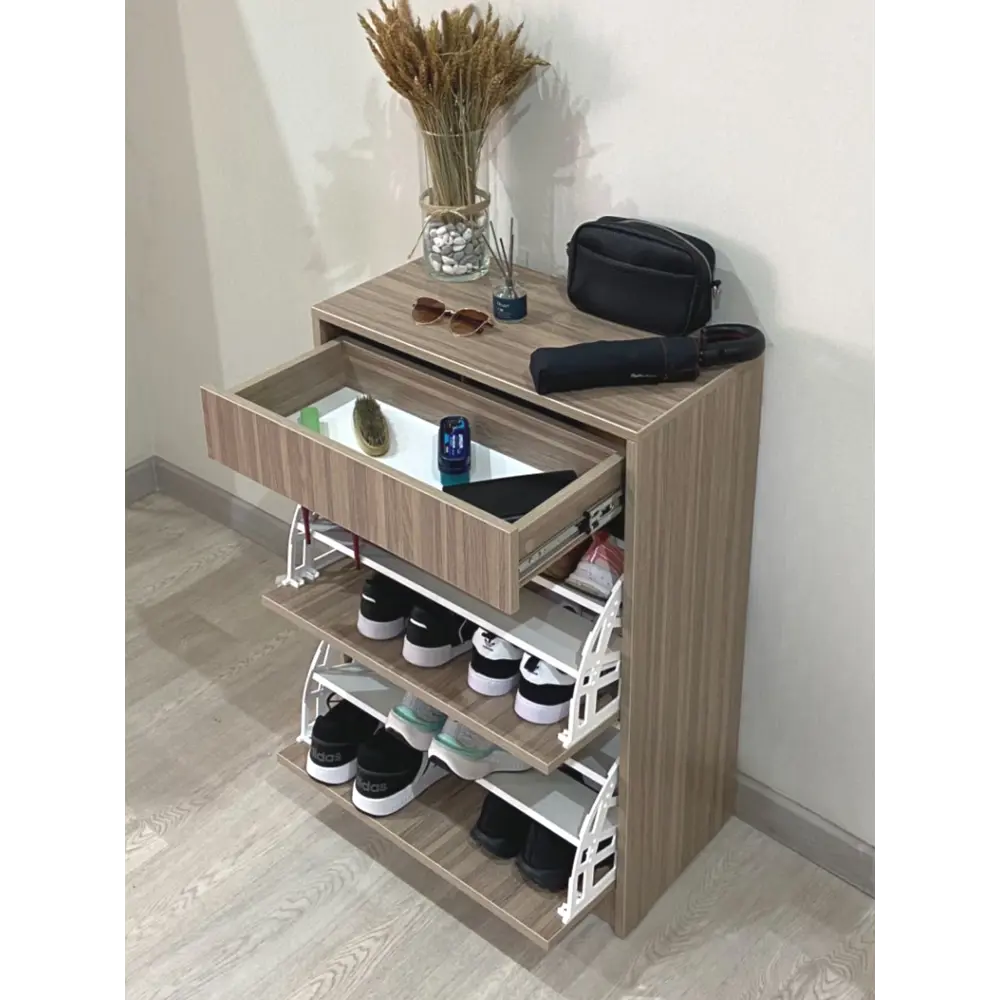 Фото 7 Обувница Puffsib А-5 61x88x32 см 4 полки ЛДСП цвет коричневый Фото 7 Обувница Puffsib А-5 61x88x32 см 4 полки ЛДСП цвет коричневый