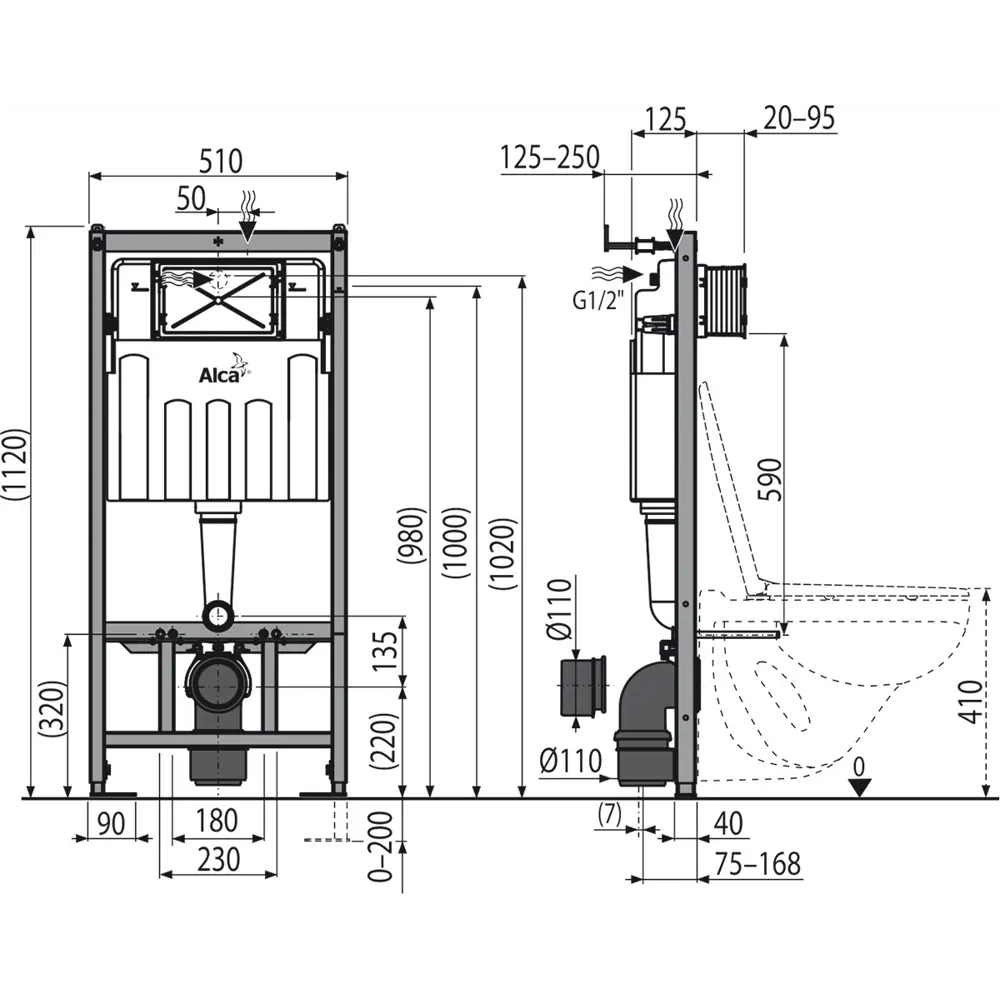 Фото 5 Комплект 3 в 1 инсталляция AlcaPlast с унитазом подвесным Villeroy Subway 2.0 5614R201 кнопка хром Фото 5 Комплект 3 в 1 инсталляция AlcaPlast с унитазом подвесным Villeroy Subway 2.0 5614R201 кнопка хром