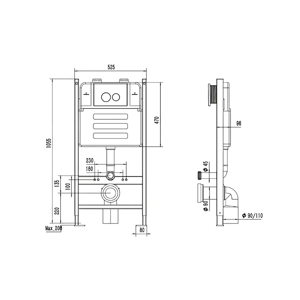 Фото 5 Комплект 3 в 1 инсталляция Enio Tecnico с унитазом BelBagno Uno BB3105CHR/SC кнопка белая матовая Фото 5 Комплект 3 в 1 инсталляция Enio Tecnico с унитазом BelBagno Uno BB3105CHR/SC кнопка белая матовая