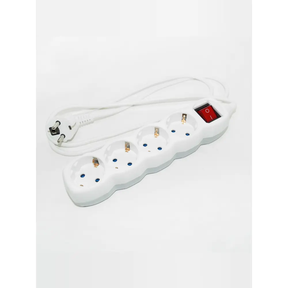 Фото 2 Удлинитель бытовой Jilion 9534165 3x1 1.5 м 4 розетки с заземлением 3500 Вт цвет белый Фото 2 Удлинитель бытовой Jilion 9534165 3x1 1.5 м 4 розетки с заземлением 3500 Вт цвет белый