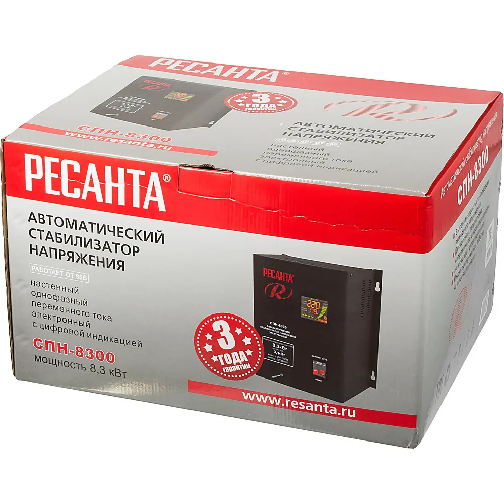 Фото 8 Стабилизатор напряжения Ресанта СПН-8300 однофазный 8.3 ВА 90-260В Фото 8 Стабилизатор напряжения Ресанта СПН-8300 однофазный 8.3 ВА 90-260В