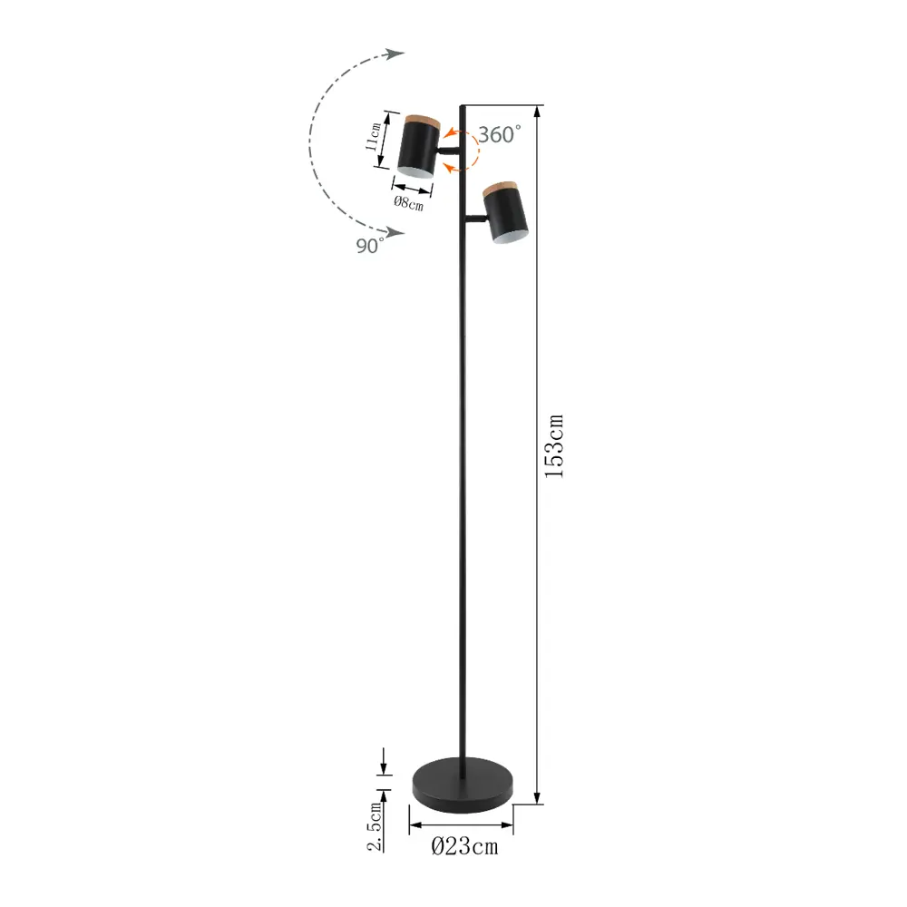 Фото 4 Торшер Asconnect AS3380-2Black цвет черный Фото 4 Торшер Asconnect AS3380-2Black цвет черный