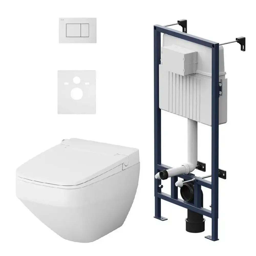 Фото 9 Инсталляция с подвесным унитазом Am.pm Inspire V2.0 IS70201.CCC50A безободковый, электронная крышка биде, клавиша ProC S Фото 9 Инсталляция с подвесным унитазом Am.pm Inspire V2.0 IS70201.CCC50A безободковый, электронная крышка биде, клавиша ProC S