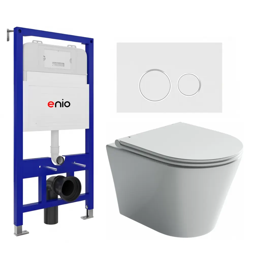 Фото Комплект инсталляции 3 в 1: инсталляция Enio Tecnico EN8050052 унитаз Ceramica Nova Forma CN3011 кнопка белая, хром Rotondo Фото Комплект инсталляции 3 в 1: инсталляция Enio Tecnico EN8050052 унитаз Ceramica Nova Forma CN3011 кнопка белая, хром Rotondo