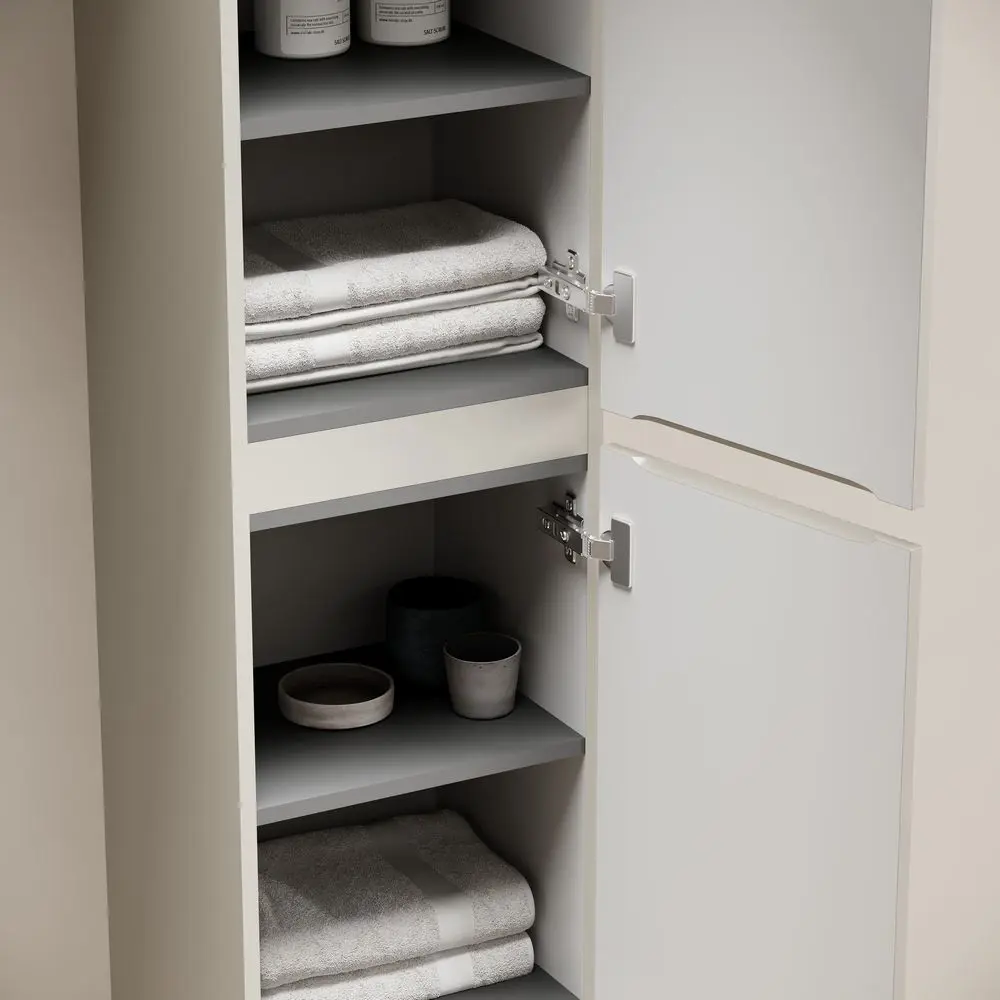 Фото 5 Пенал для ванной Sancos Code PCD35GP 35x35x165 см с полками подвесной цвет серая платина