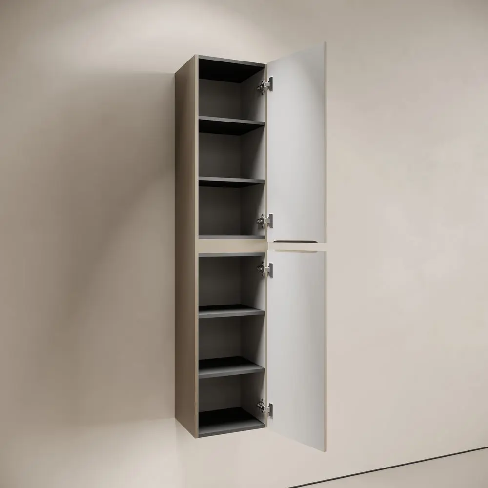 Фото 3 Пенал для ванной Sancos Code PCD35GB 35x35x165 см с полками подвесной цвет серо-бежевый Фото 3 Пенал для ванной Sancos Code PCD35GB 35x35x165 см с полками подвесной цвет серо-бежевый