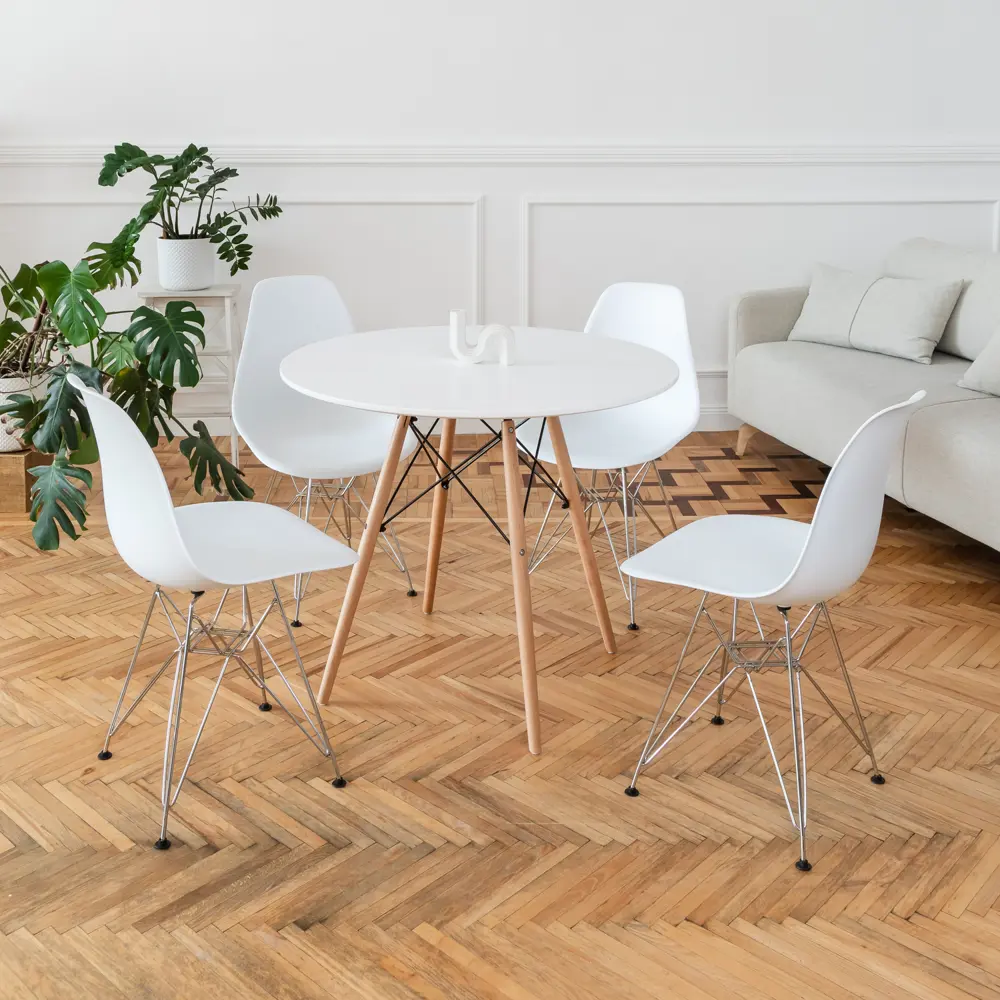 Фото Комплект кухонных стульев 4 шт Derstuhl Chrom 45x82x45 см полипропилен цвет белый Фото Комплект кухонных стульев 4 шт Derstuhl Chrom 45x82x45 см полипропилен цвет белый