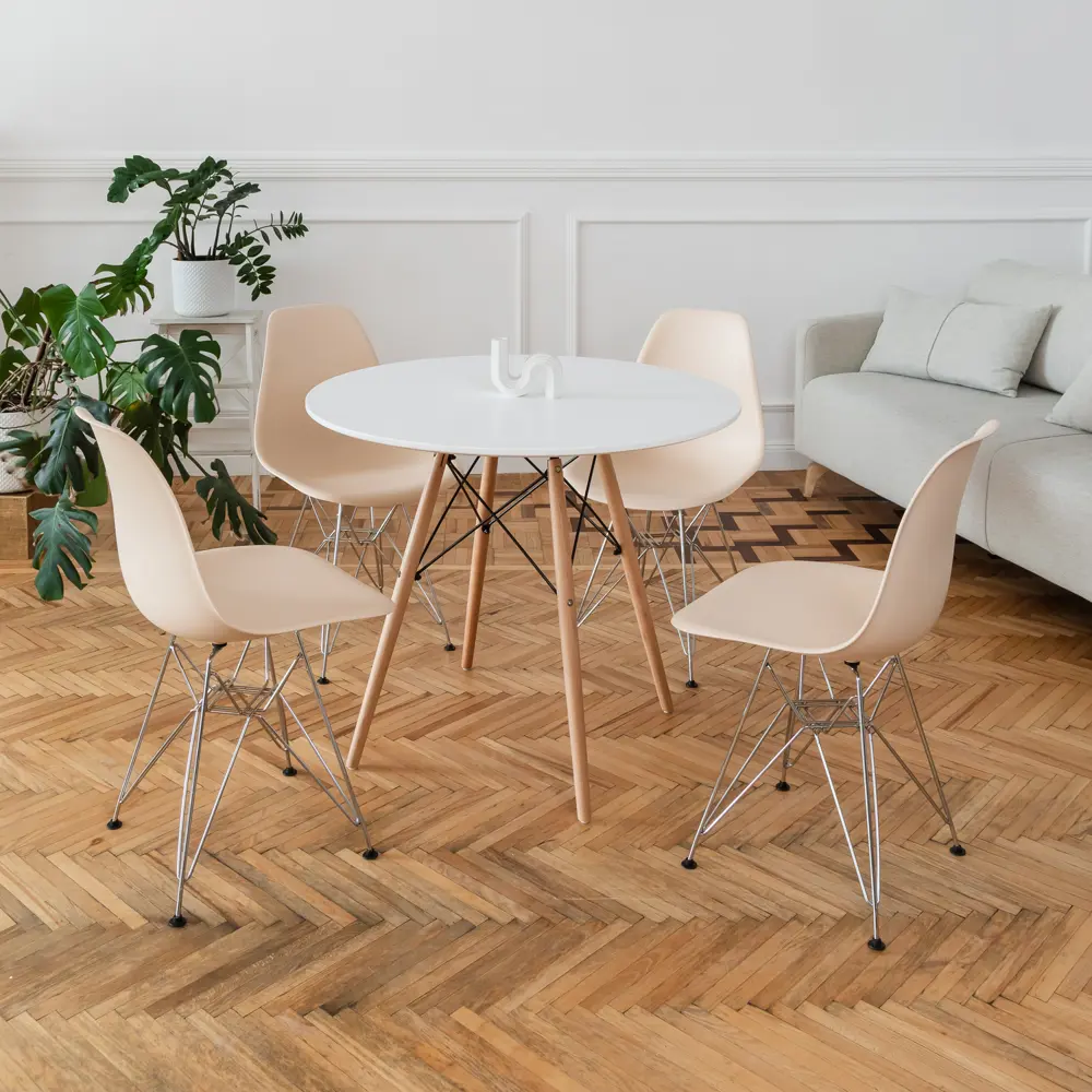 Фото Комплект кухонных стульев 4 шт Derstuhl Chrom 45x82x45 см полипропилен цвет бежевый Фото Комплект кухонных стульев 4 шт Derstuhl Chrom 45x82x45 см полипропилен цвет бежевый